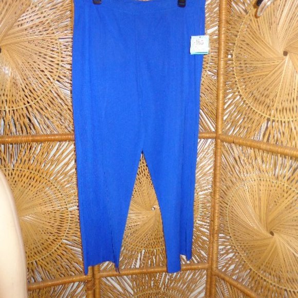 NWT Ming Wang Royal Blue Travel Career Casual Ankle Flat Front Pants XL New - Picture 9 of 13